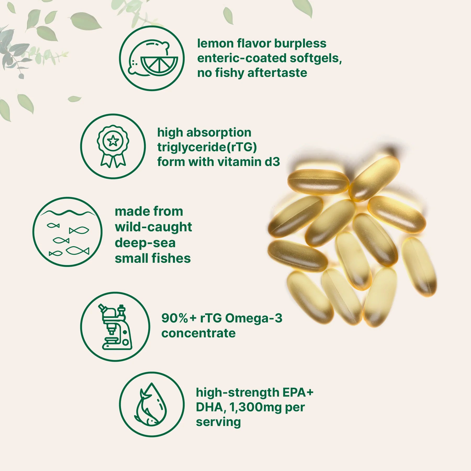 Omega-3 Fish Oil w/ No Rancid Oil And 90% More Effective